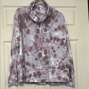 Tie-Dye Hoodie with Cowl Neck XL